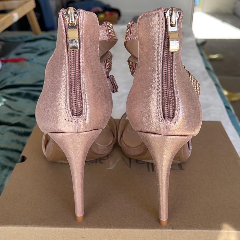 Champagne Rhinestone Heels - Picture 3 of 16